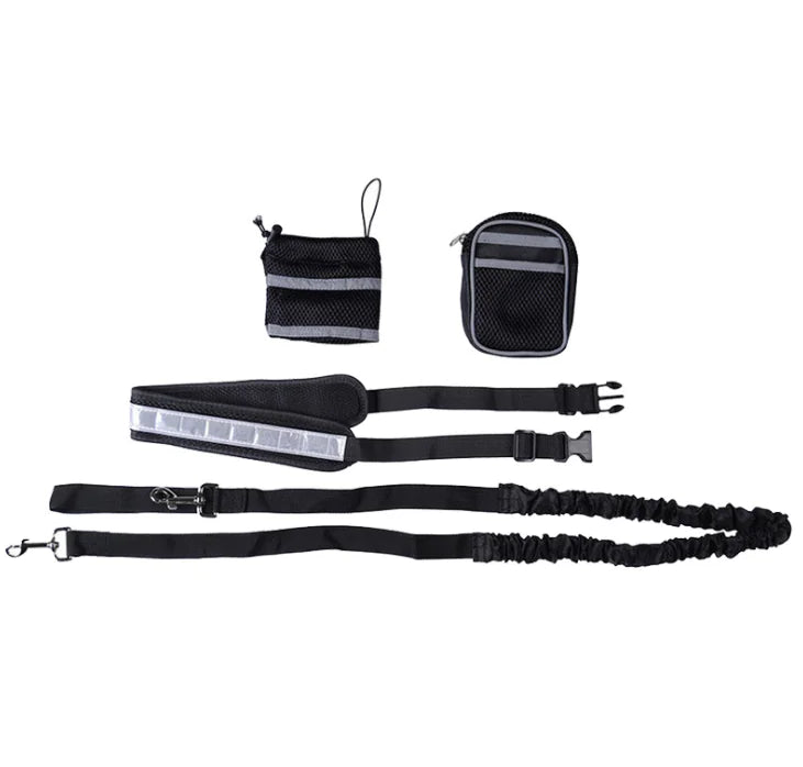 Pet Running Gear Set with Reflective Leash and Cup
