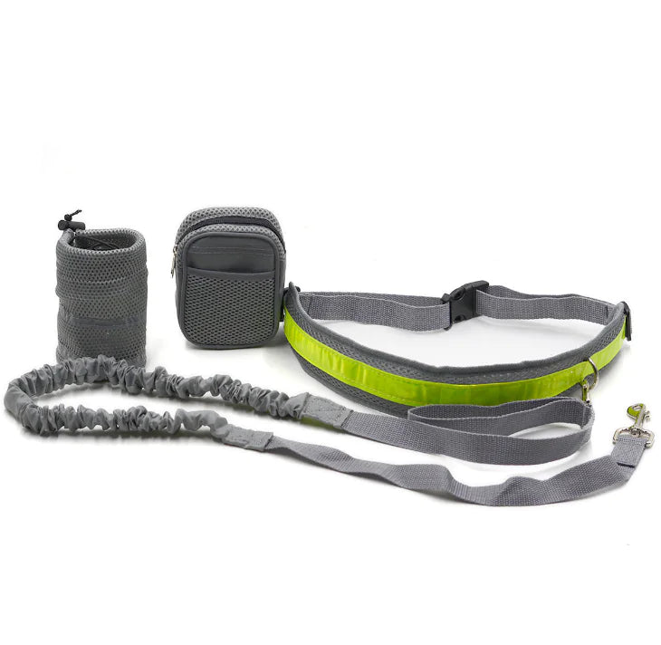 Pet Running Gear Set with Reflective Leash and Cup